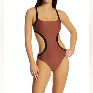 Sanctuary Snake Bite Mod Square Neck Monokini Swimsuit Size xS NWT